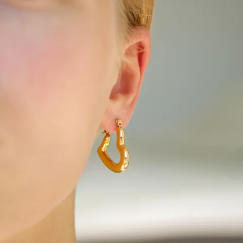 waterproof hart oorbellen in verguld staal - OCEANA