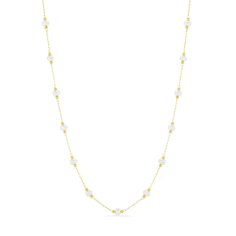 waterproof parel ketting in verguld staal - OCEANA