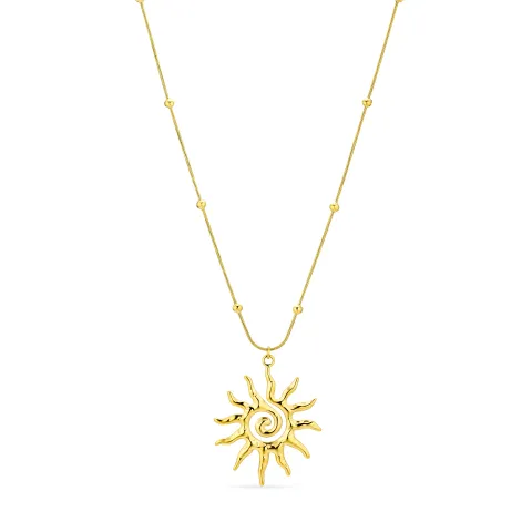 waterproof zon ketting in verguld staal met hanger in verguld staal - OCEANA