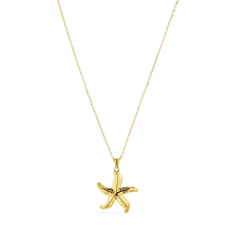 waterproof zeester ketting in verguld staal - OCEANA