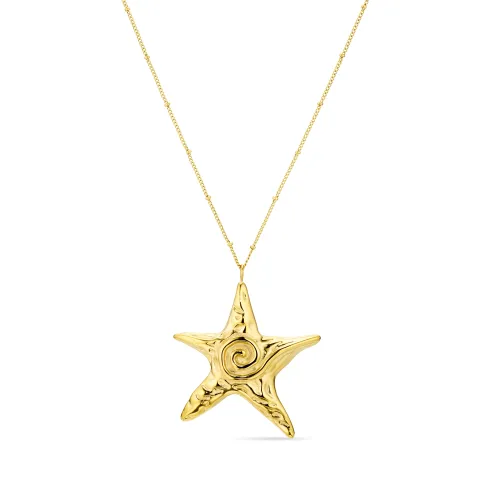 waterproof ster ketting in verguld staal - OCEANA