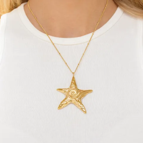 waterproof ster ketting in verguld staal - OCEANA