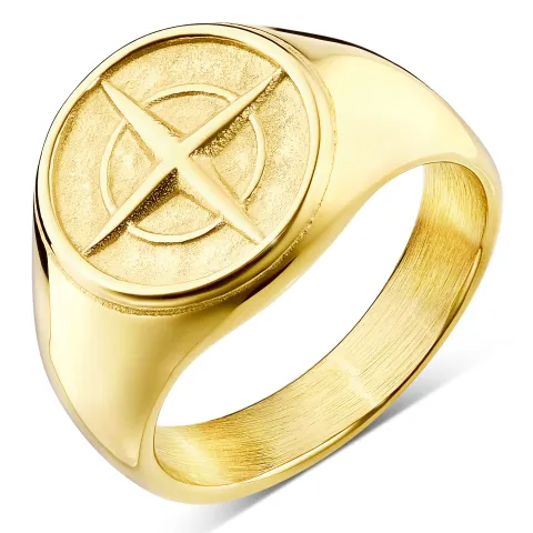 waterproof ster ring in verguld staal