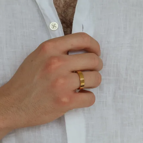 waterproof ring in verguld staal