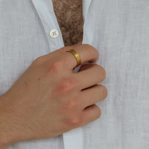 waterproof ring in verguld staal