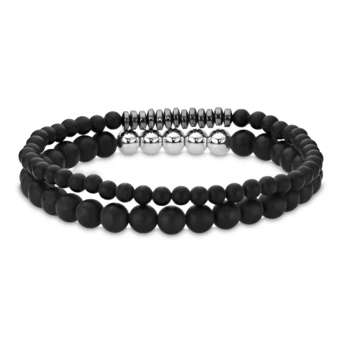 waterproof onyx armband in staal