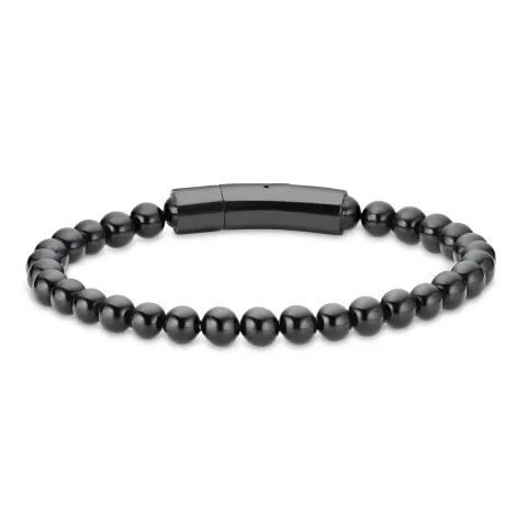 waterproof onyx armband in staal