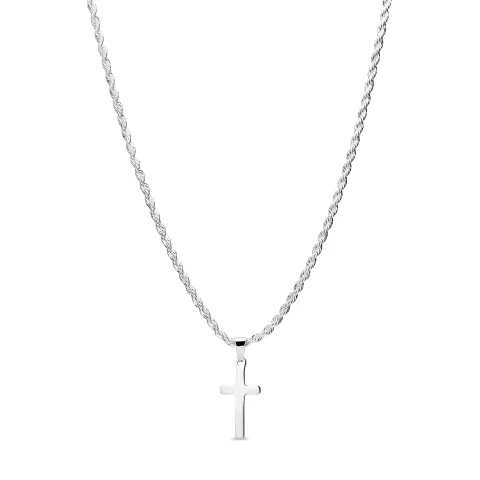 waterproof ketting in staal met kruis hanger in staal