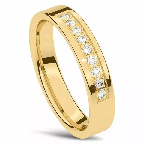diamant trouwring in 14 karaat goud 0,135ct ct