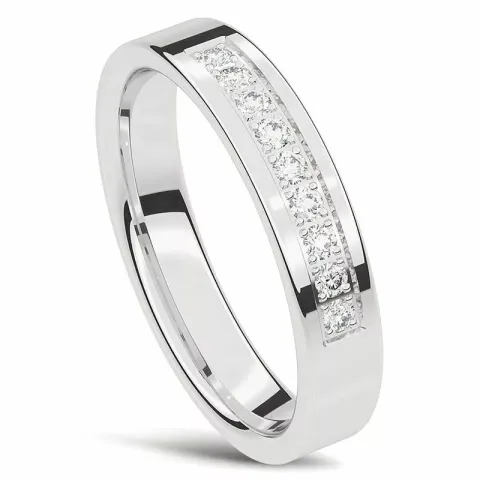 elegant Damesring in 14 karaat witgoud 0,015 ct