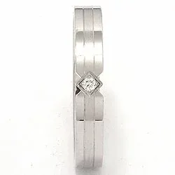 Trouwring in 14 karaat witgoud 0,018 ct