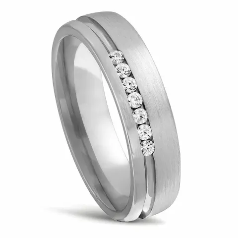 Elegant Damesring in 14 karaat witgoud 0,015 ct