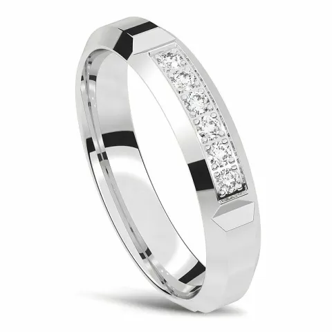 Damesring in 14 karaat witgoud 0,0165 ct