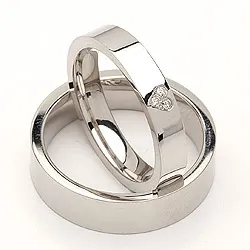 Trouwringen in zilver 0,03 ct