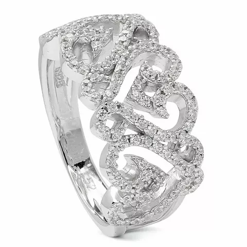 Ringen: hart zirkoon ring in gerodineerd zilver