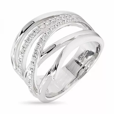 Vinger ringen: witte zirkoon ring in gerodineerd zilver