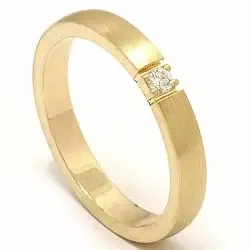 mémoire ring in 14 karaat goud 1 x 0,05 ct