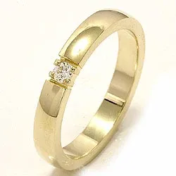 mémoire ring in 14 karaat goud 1 x 0,07 ct