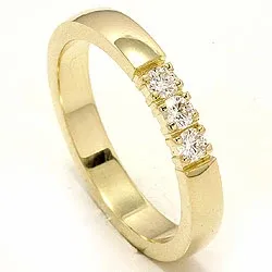 mémoire ring in 14 karaat goud 3 x 0,07 ct