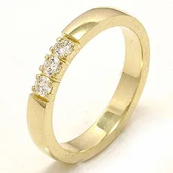 mémoire ring in 14 karaat goud 3 x 0,07 ct