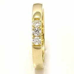 mémoire ring in 14 karaat goud 3 x 0,07 ct