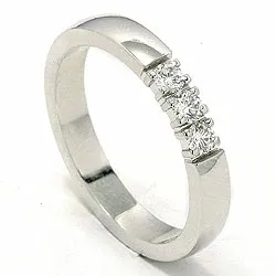 mémoire ring in 14 karaat witgoud 3 x 0,07 ct