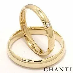 diamant trouwringen in 14 karaat goud 0,025 ct - set