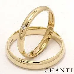 diamant trouwringen in 14 karaat goud 0,025 ct - set