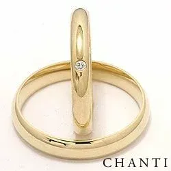 diamant trouwringen in 14 karaat goud 0,025 ct - set