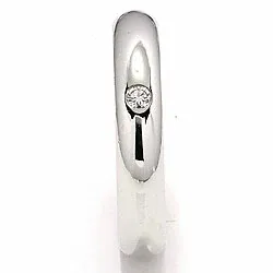 Trouwring in 14 karaat witgoud 0,05 ct