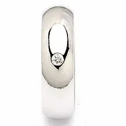 briljant trouwring in 14 karaat witgoud 0,05 ct