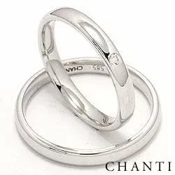diamant trouwringen in 14 karaat witgoud 0,025 ct - set