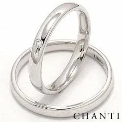 diamant trouwringen in 14 karaat witgoud 0,025 ct - set
