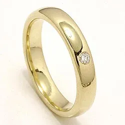 trouwring in 14 karaat goud 0,05 ct