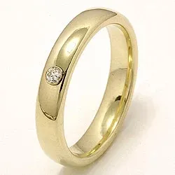 trouwring in 14 karaat goud 0,05 ct
