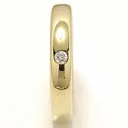trouwring in 14 karaat goud 0,05 ct