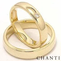 diamant trouwringen in 14 karaat goud 0,05 ct ct - set
