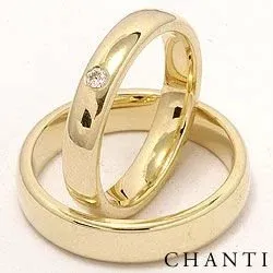 diamant trouwringen in 14 karaat goud 0,05 ct ct - set