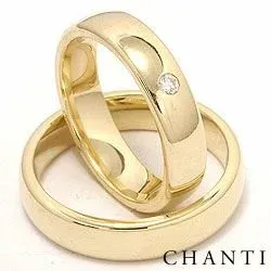 Brede ovaal diamant trouwringen in 14 karaat goud 0,05 ct ct - set