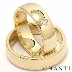 diamant trouwringen in 14 karaat goud 0,05 ct ct - set