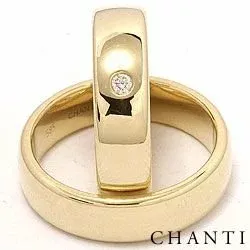 diamant trouwringen in 14 karaat goud 0,05 ct ct - set
