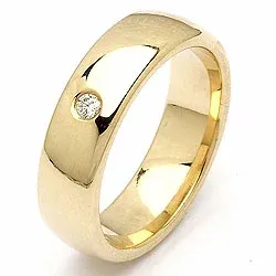 diamant trouwring in 14 karaat goud 0,05 ct