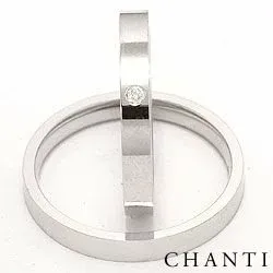 trouwringen in 14 karaat witgoud 0.025 ct - set