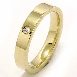 Trouwring in 14 karaat goud 0,05 ct