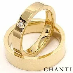 diamant trouwringen in 14 karaat goud 0,05 ct - set