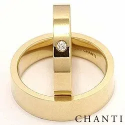 diamant trouwringen in 14 karaat goud 0,05 ct - set