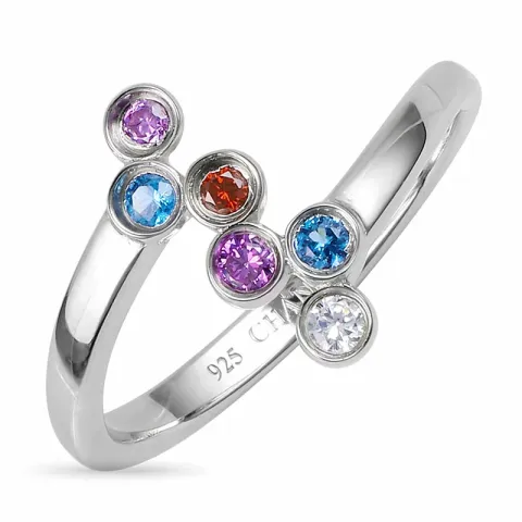 Elegant abstract zirkoon ring in zilver