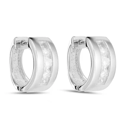 15 mm zirkoon creool in zilver