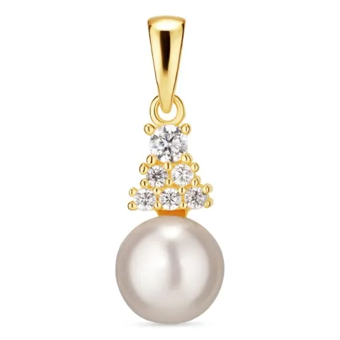 parel hanger in verguld sterlingzilver