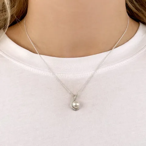 parel hanger in zilver